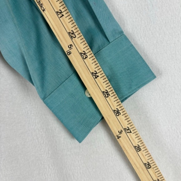 Men’s Marc Anthony Slim Fit Long Sleeve Dress Shirt in Teal Green 18-34/35 - Picture 13 of 13